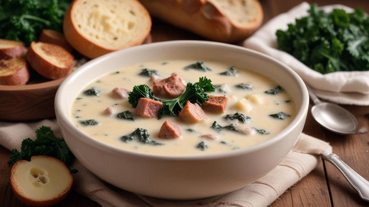 Zuppa Toscana cremosa e saporita: pronta in 30 minuti con ingredienti di dispensa!